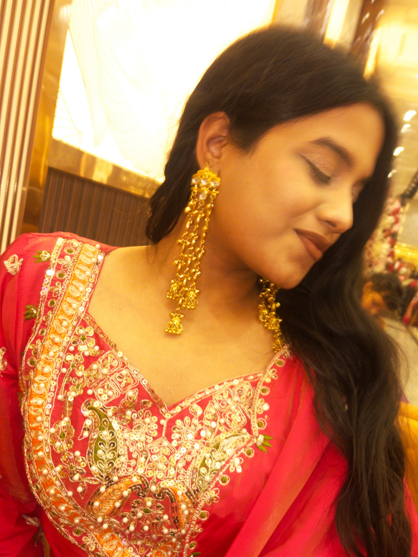 Kashmiri long earrings