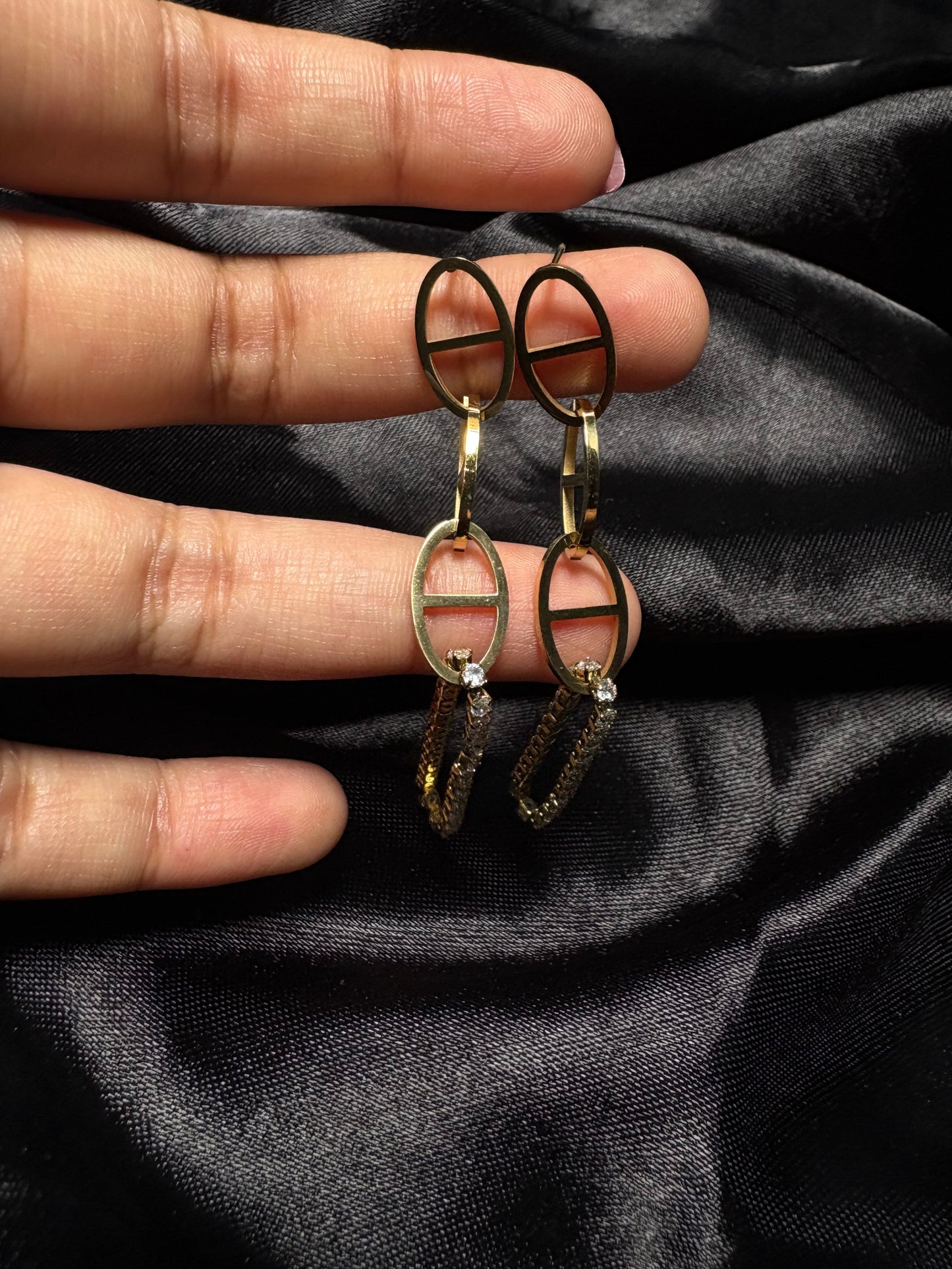 Rhinestone drop earring
