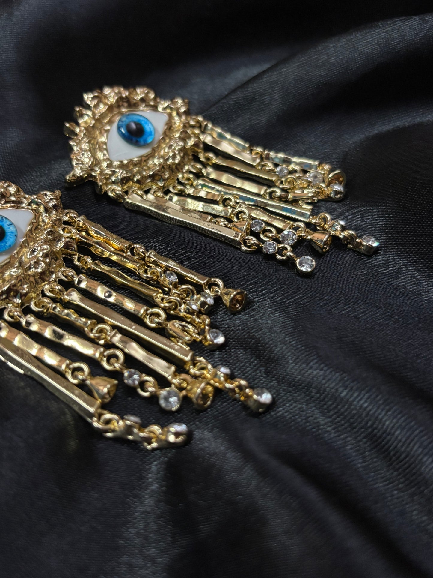 evil eye chandelier earring