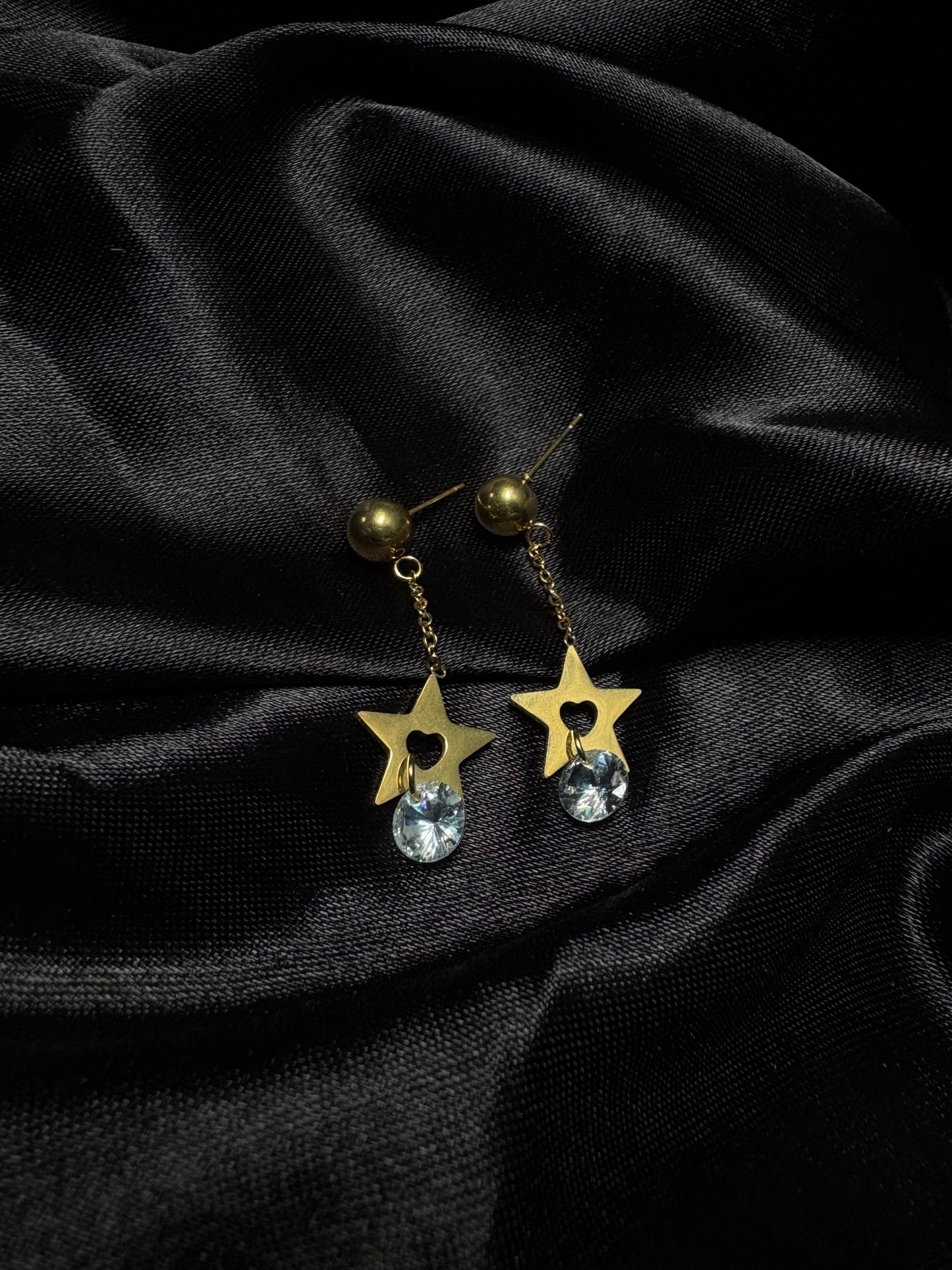 Star heart drop earring