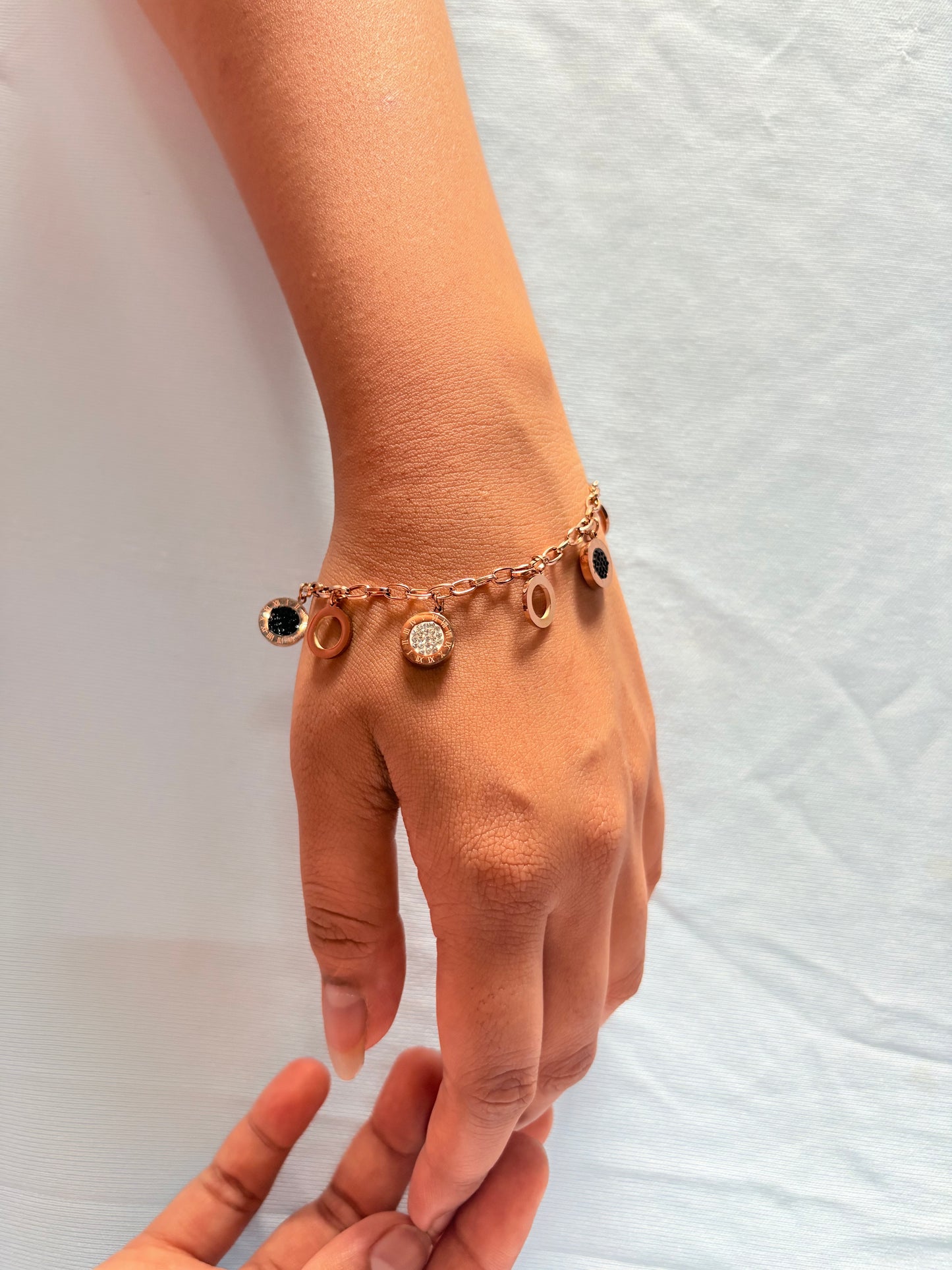 Versatile black white stone bracelet