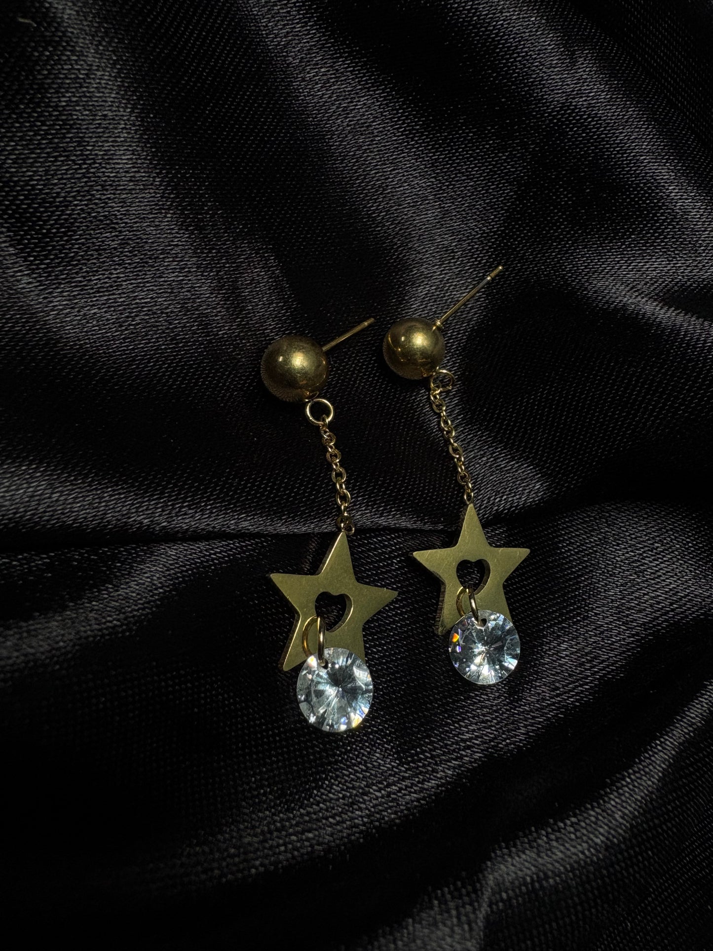 Star heart drop earring