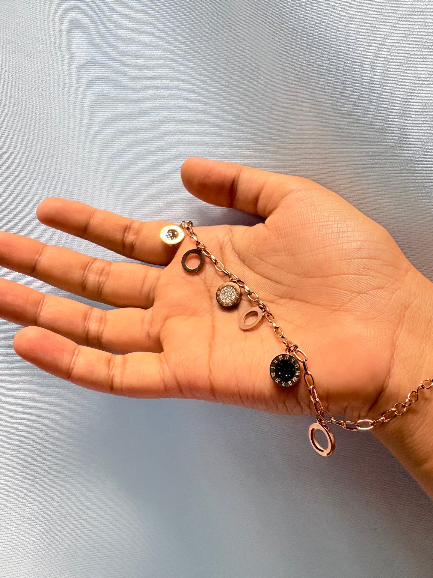 Versatile black white stone bracelet