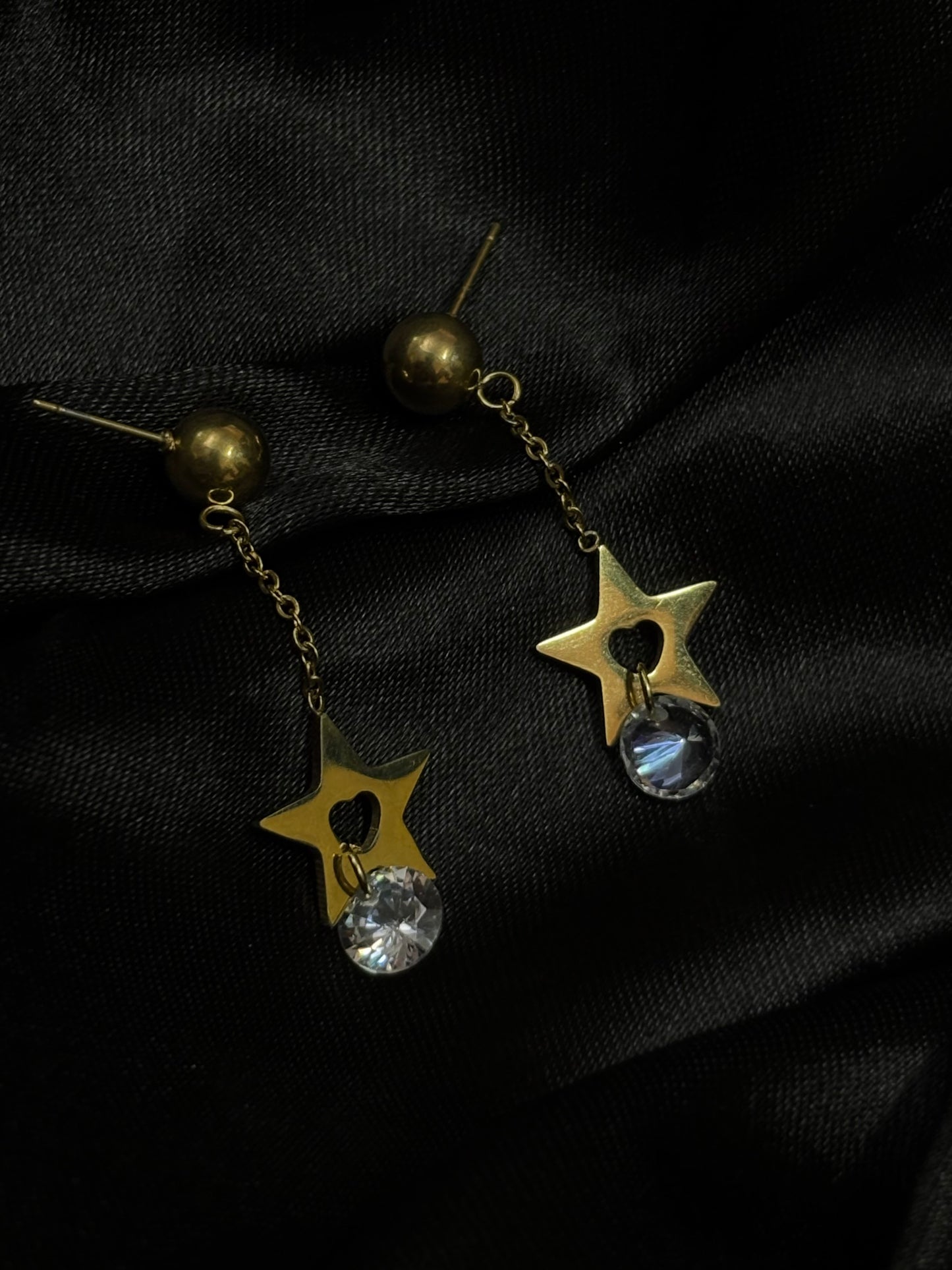 Star heart drop earring