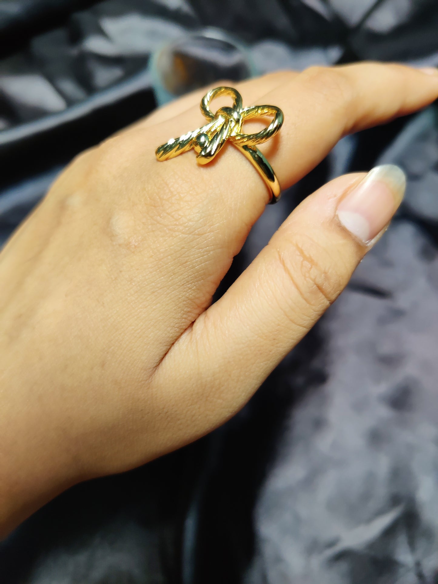 golden bow ring