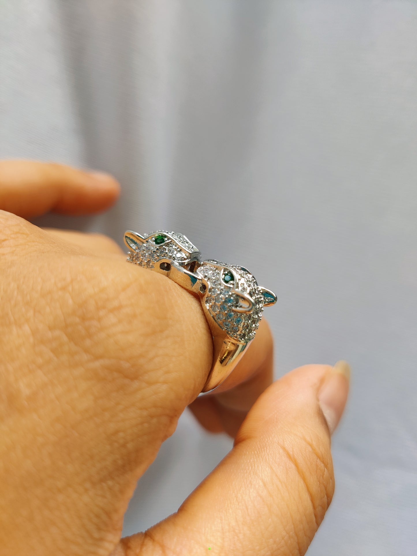 two face panther ring