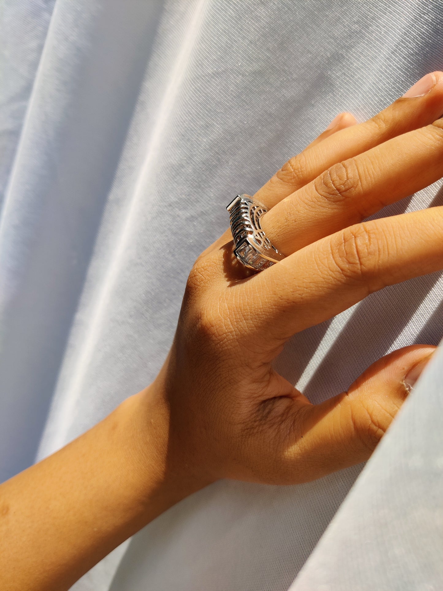 web structured with stones ring