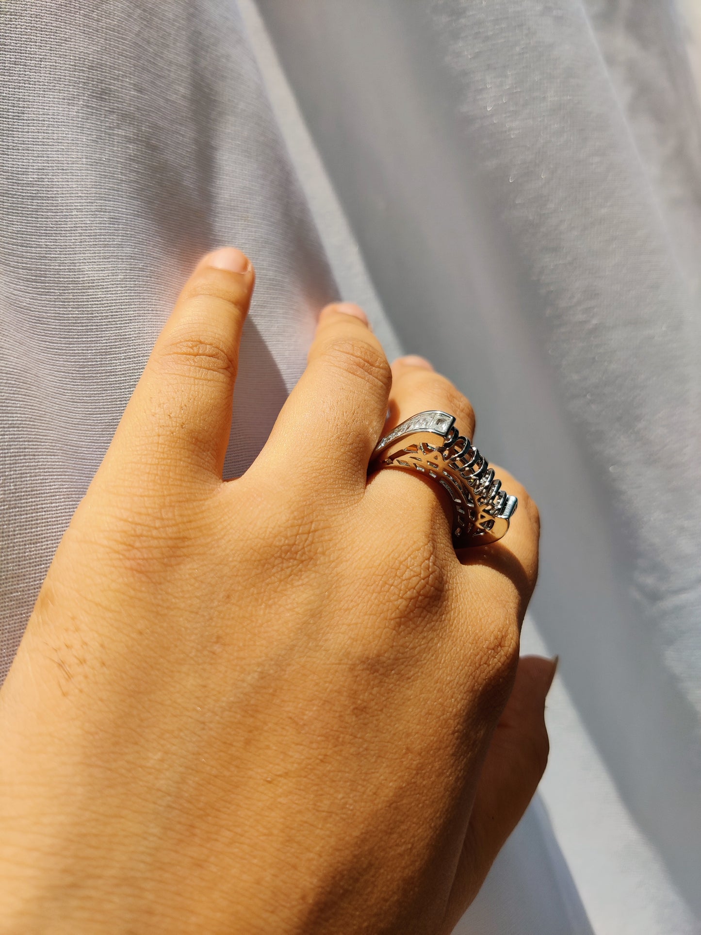 web structured with stones ring