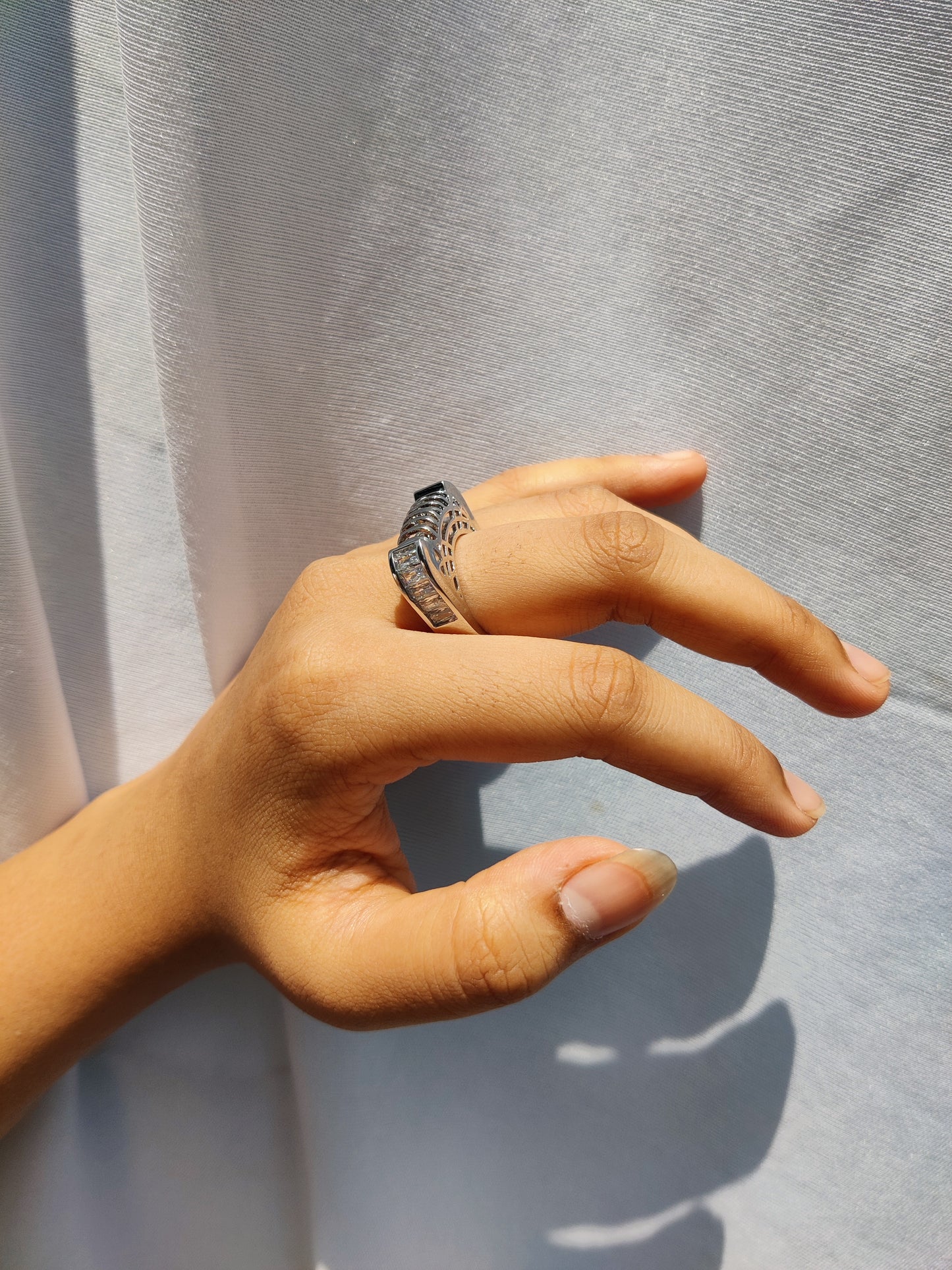 web structured with stones ring