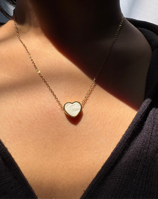 Black and white heart pendant