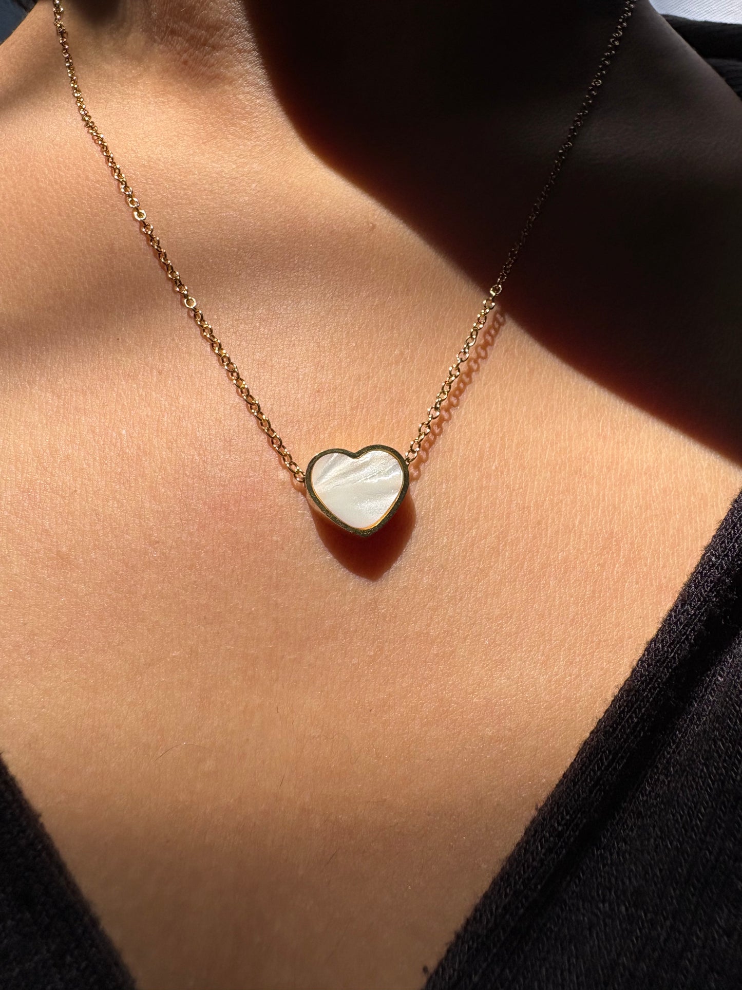 Black and white heart pendant