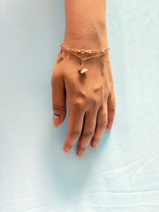 Butterfly double layered bracelet