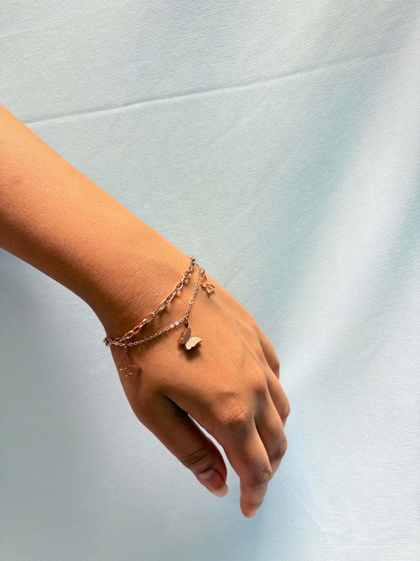 Butterfly double layered bracelet