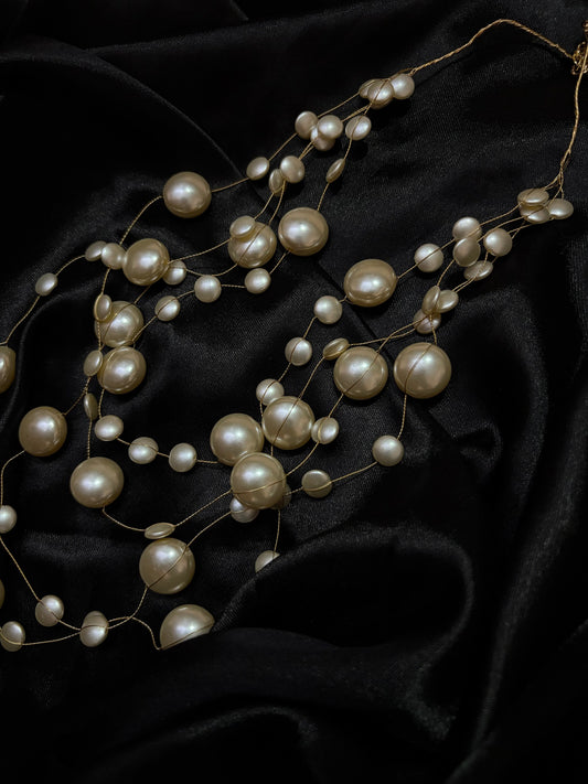 contemporary multistrand pearl neckpiece