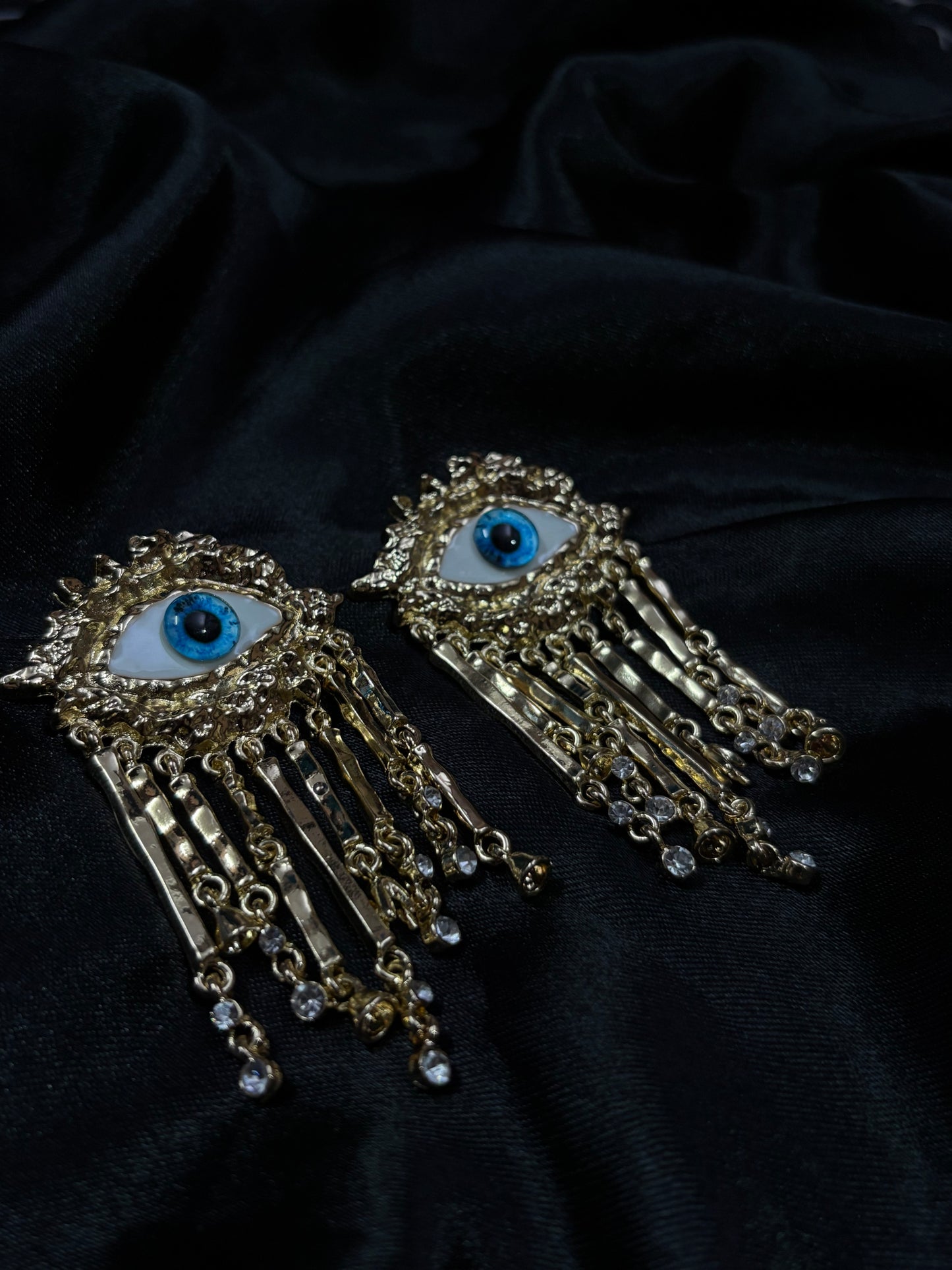evil eye chandelier earring