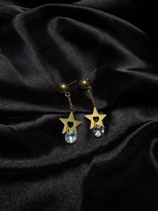Star heart drop earring
