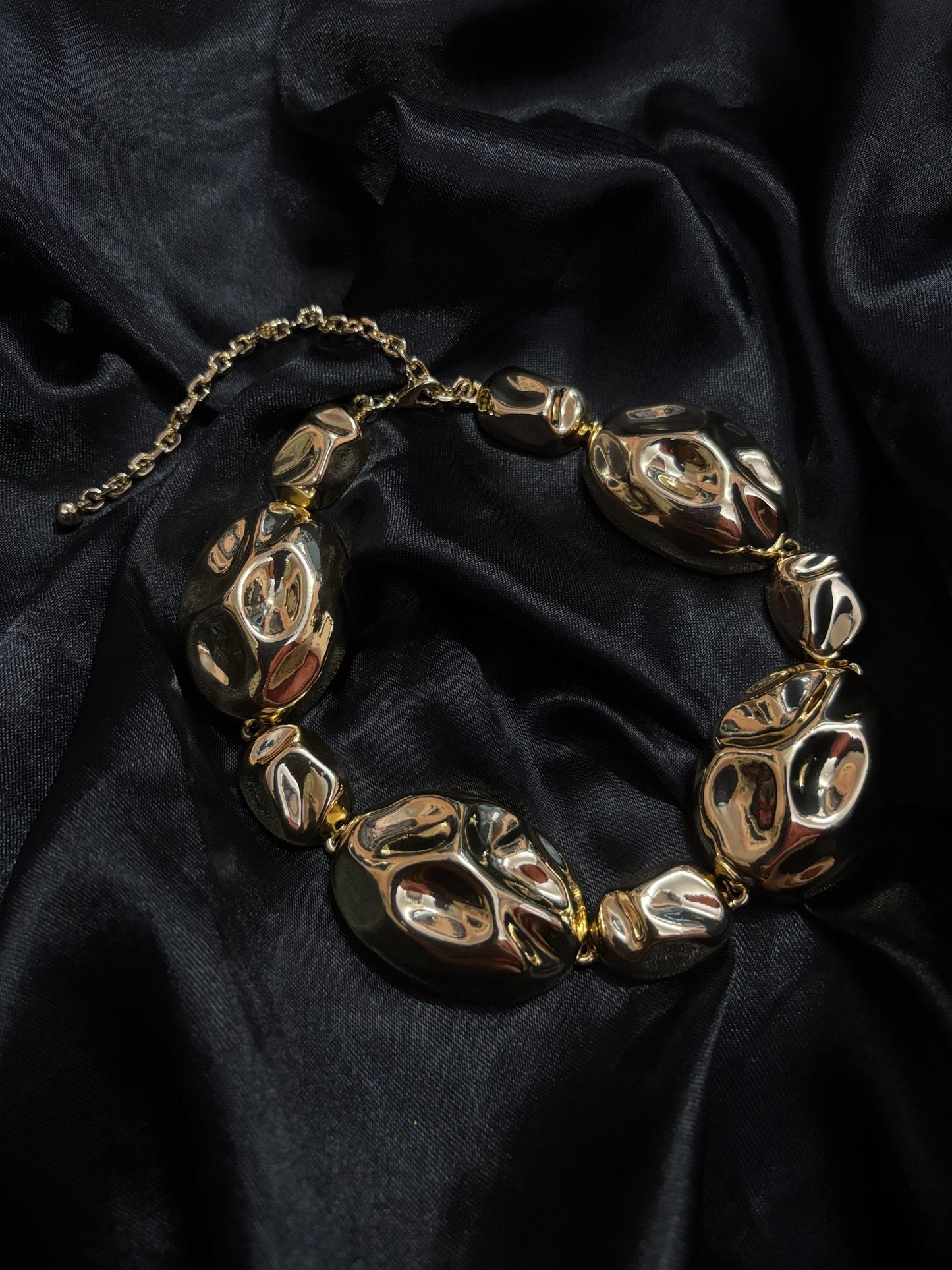 gold chunky statement neckpiece