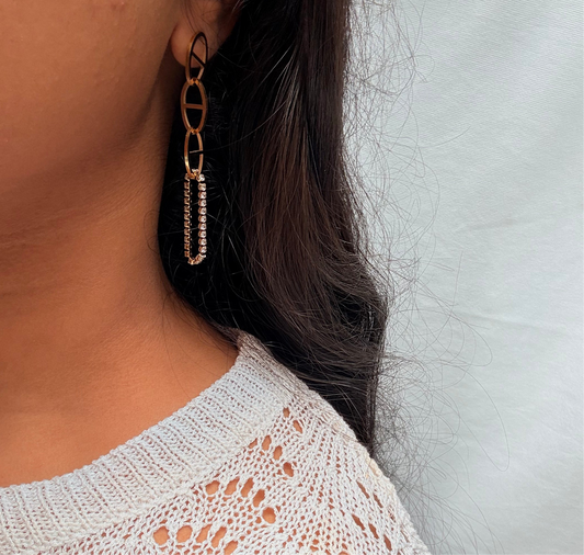 Rhinestone drop earring