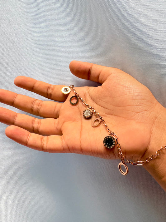 Versatile black white stone bracelet