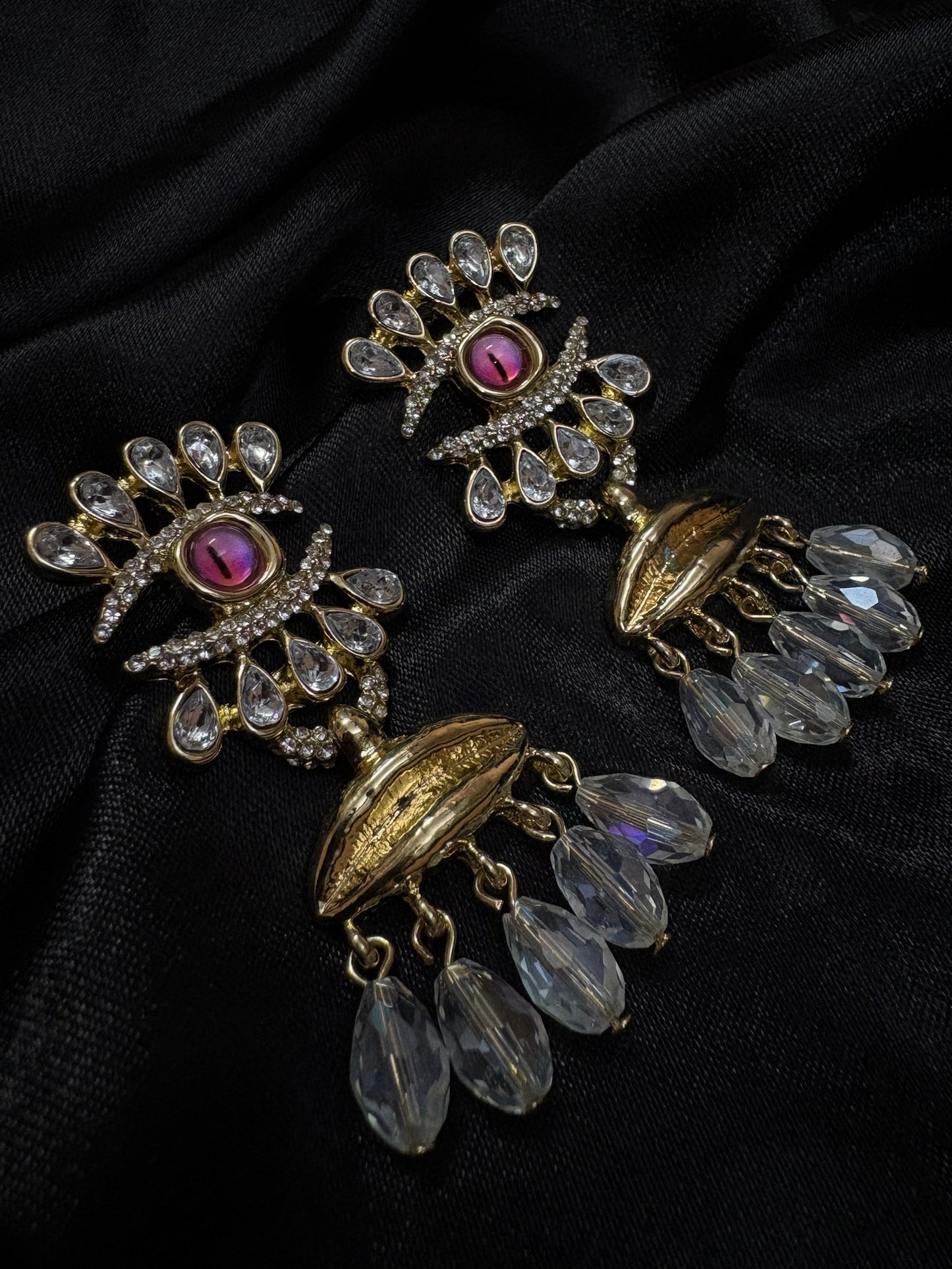 pink shinning evil eye dangler