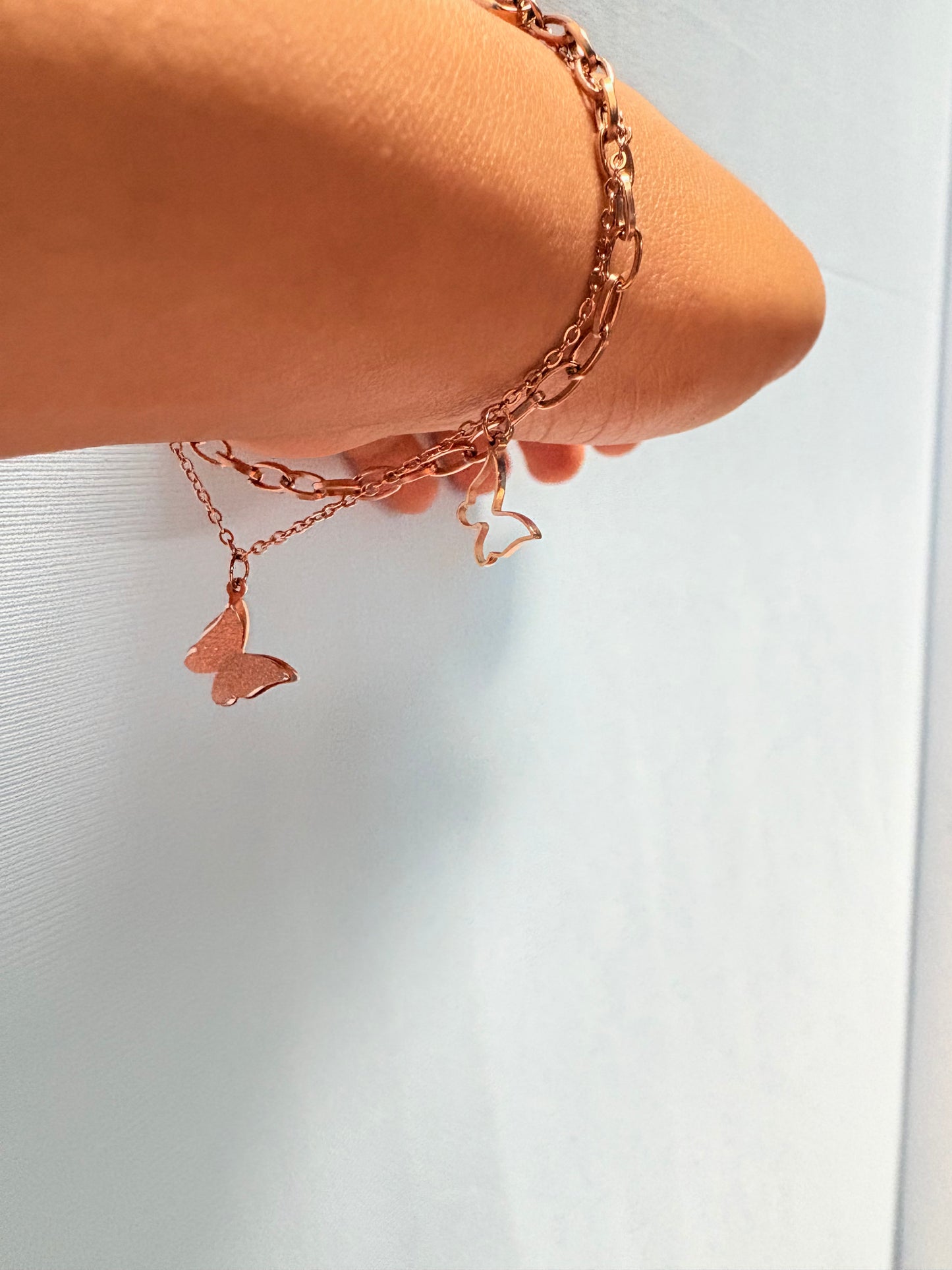 Butterfly double layered bracelet
