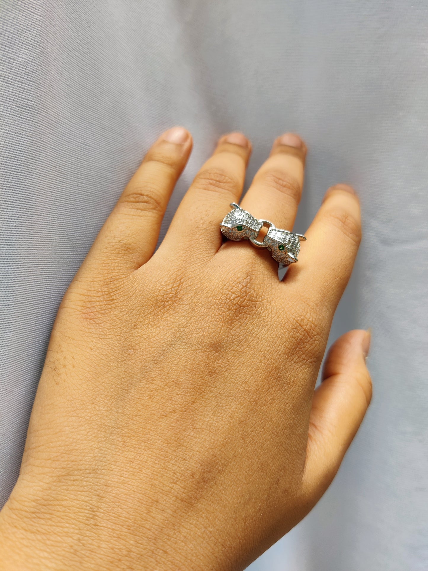 two face panther ring
