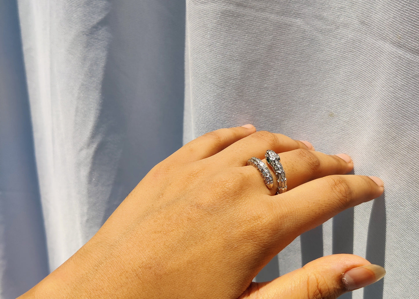 detailed serpenti stones ring